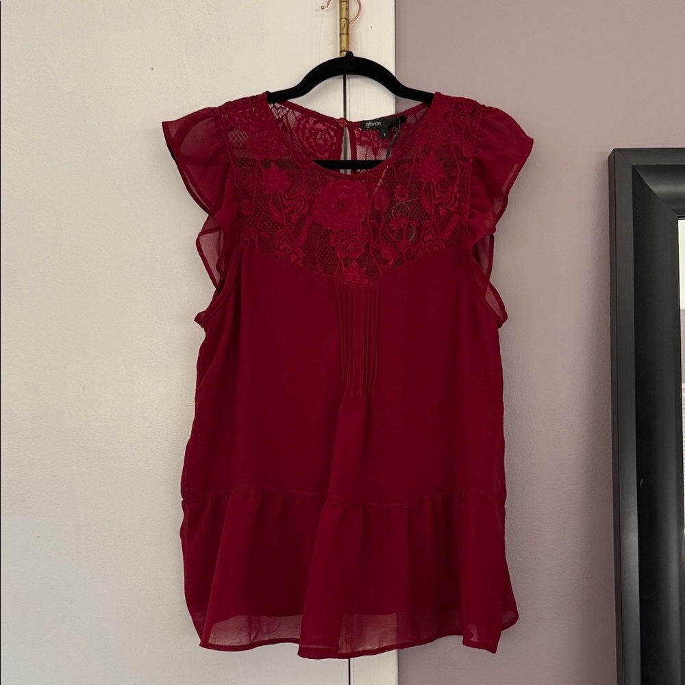 Gibson Red Lace Blouse